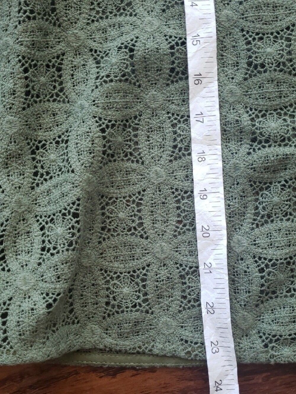 Sezane Salina Crochet Ruffle Long Sleeve Blouse Size 40 Preppy Luxury Boho Olive - Picture 6 of 8